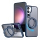 For Samsung Galaxy S24+ 5G kalebol MagSafe Metal Ring Holder Phone Case(Blue)