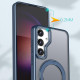 For Samsung Galaxy S24+ 5G kalebol MagSafe Metal Ring Holder Phone Case(Blue)