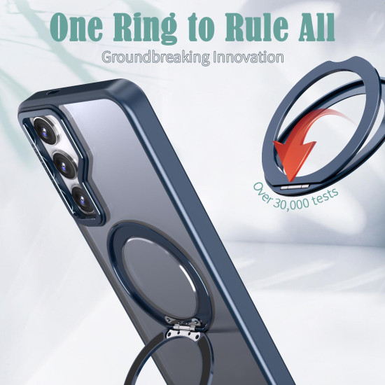 For Samsung Galaxy S24+ 5G kalebol MagSafe Metal Ring Holder Phone Case(Blue)