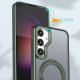 For Samsung Galaxy S24+ 5G kalebol MagSafe Metal Ring Holder Phone Case(Green)