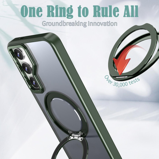 For Samsung Galaxy S24+ 5G kalebol MagSafe Metal Ring Holder Phone Case(Green)