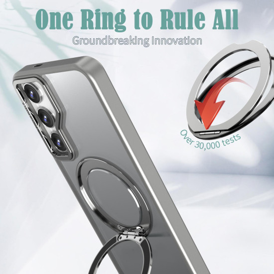 For Samsung Galaxy S24+ 5G kalebol MagSafe Metal Ring Holder Phone Case(Titanium Gray)