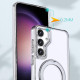 For Samsung Galaxy S24+ 5G kalebol MagSafe Metal Ring Holder Phone Case(Transparent)