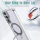 For Samsung Galaxy S24+ 5G kalebol MagSafe Metal Ring Holder Phone Case(Transparent)