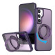 For Samsung Galaxy S24+ 5G kalebol MagSafe Metal Ring Holder Phone Case(Dark Purple)