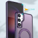 For Samsung Galaxy S24+ 5G kalebol MagSafe Metal Ring Holder Phone Case(Dark Purple)