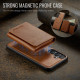 For Samsung Galaxy S24+ 5G Fierre Shann 2 in 1 Holder RFID Card Slot Wallet MagSafe Phone Case(Dark Brown)