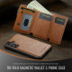 For Samsung Galaxy S24+ 5G Fierre Shann 2 in 1 Holder RFID Card Slot Wallet MagSafe Phone Case(Dark Brown)