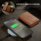 For Samsung Galaxy S24+ 5G Fierre Shann 2 in 1 Holder RFID Card Slot Wallet MagSafe Phone Case(Dark Brown)