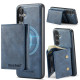 For Samsung Galaxy S24+ 5G Fierre Shann 2 in 1 Holder RFID Card Slot Wallet MagSafe Phone Case(Blue)