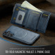 For Samsung Galaxy S24+ 5G Fierre Shann 2 in 1 Holder RFID Card Slot Wallet MagSafe Phone Case(Blue)