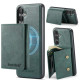 For Samsung Galaxy S24+ 5G Fierre Shann 2 in 1 Holder RFID Card Slot Wallet MagSafe Phone Case(Green)
