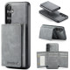 For Samsung Galaxy S24+ 5G Fierre Shann 2 in 1 Holder RFID Card Slot Wallet MagSafe Phone Case(Grey)