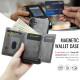 For Samsung Galaxy S24+ 5G Fierre Shann 2 in 1 Holder RFID Card Slot Wallet MagSafe Phone Case(Grey)