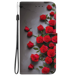 For Samsung Galaxy S23 5G Crystal Texture Colored Drawing Leather Phone Case(Red Roses)