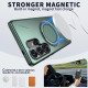 For Samsung Galaxy S24+ 5G Metal Rotation Holder MagSafe TPU Hybrid PC Phone Case(Grey Green)