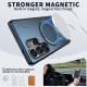 For Samsung Galaxy S24+ 5G Metal Rotation Holder MagSafe TPU Hybrid PC Phone Case(Navy Blue)