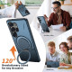 For Samsung Galaxy S24+ 5G Metal Rotation Holder MagSafe TPU Hybrid PC Phone Case(Navy Blue)