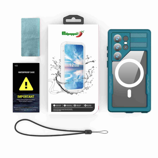 For Samsung Galaxy S24+ 5G RedPepper IP68 Waterproof Triple-proof MagSafe Phone Case(Black)