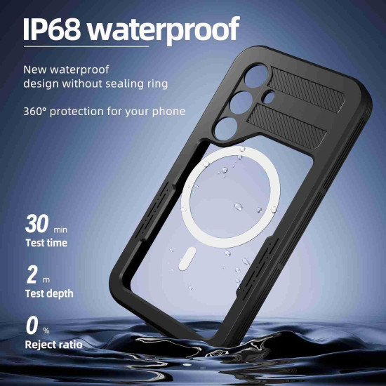 For Samsung Galaxy S24+ 5G RedPepper IP68 Waterproof Triple-proof MagSafe Phone Case(Black)