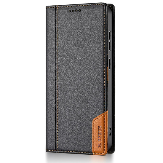 For Samsung Galaxy S24+ 5G N.BEKUS P3 RFID Stitching Magnetic Flip Leather Phone Case(Black)