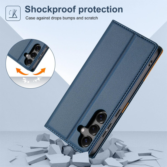 For Samsung Galaxy S24+ 5G N.BEKUS P3 RFID Stitching Magnetic Flip Leather Phone Case(Blue)