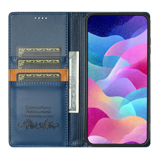 For Samsung Galaxy S24+ 5G N.BEKUS P3 RFID Stitching Magnetic Flip Leather Phone Case(Blue)