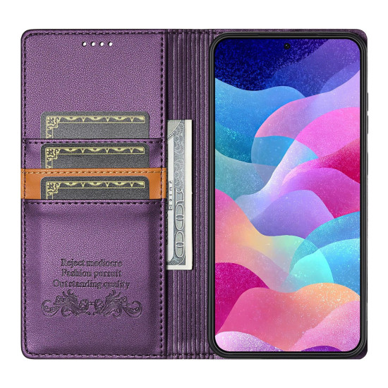 For Samsung Galaxy S24+ 5G N.BEKUS P3 RFID Stitching Magnetic Flip Leather Phone Case(Purple)
