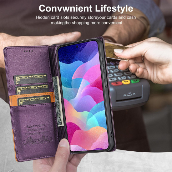 For Samsung Galaxy S24+ 5G N.BEKUS P3 RFID Stitching Magnetic Flip Leather Phone Case(Purple)