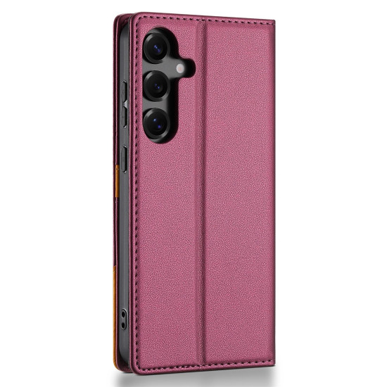 For Samsung Galaxy S24+ 5G N.BEKUS P3 RFID Stitching Magnetic Flip Leather Phone Case(Wine Red)