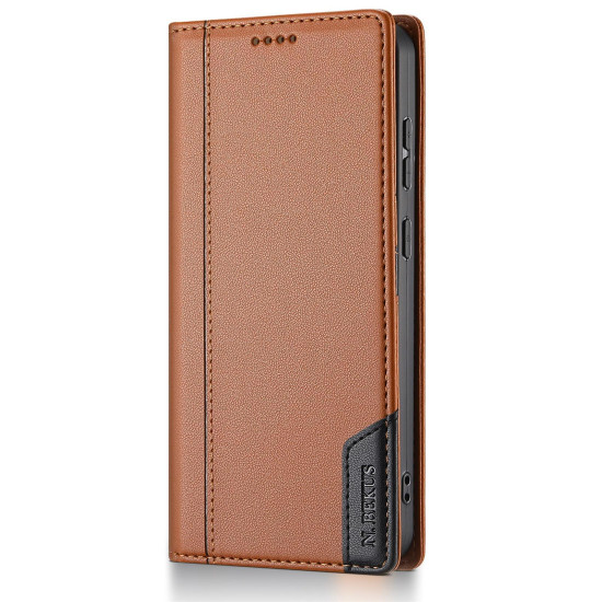 For Samsung Galaxy S24+ 5G N.BEKUS P3 RFID Stitching Magnetic Flip Leather Phone Case(Brown)