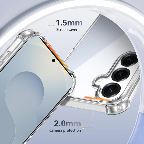 For Samsung Galaxy S24+ 5G Four-corner Shockproof Acrylic +TPU Phone Case(Transparent)