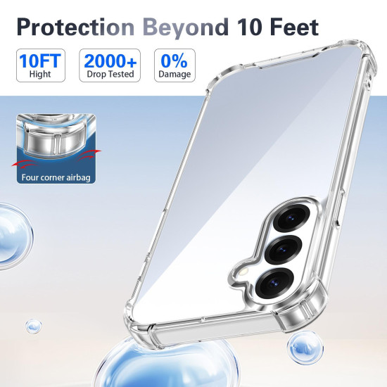 For Samsung Galaxy S24+ 5G Four-corner Shockproof Acrylic +TPU Phone Case(Transparent)