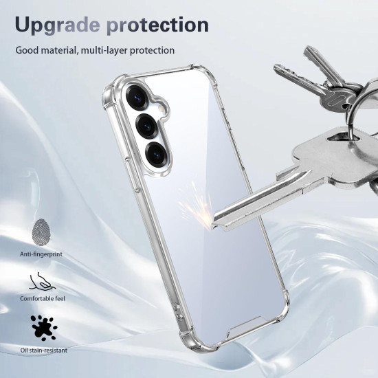 For Samsung Galaxy S24+ 5G Four-corner Shockproof Acrylic +TPU Phone Case(Transparent)