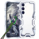 For Samsung Galaxy S24+ 5G Trigger Design Hollow Metal Frame Phone Case with Lanyard(Silver)