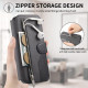 For Samsung Galaxy S24+ 5G Twill Fabric MagSafe RFID Anti-theft Zipper Wallet Leather Phone Case(Black)