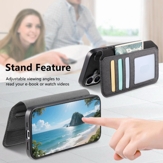 For Samsung Galaxy S24+ 5G Twill Fabric MagSafe RFID Anti-theft Zipper Wallet Leather Phone Case(Black)