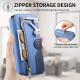 For Samsung Galaxy S24+ 5G Twill Fabric MagSafe RFID Anti-theft Zipper Wallet Leather Phone Case(Dark Blue)