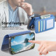For Samsung Galaxy S24+ 5G Twill Fabric MagSafe RFID Anti-theft Zipper Wallet Leather Phone Case(Dark Blue)
