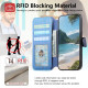 For Samsung Galaxy S24+ 5G Twill Fabric MagSafe RFID Anti-theft Zipper Wallet Leather Phone Case(Dark Blue)