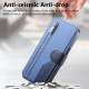 For Samsung Galaxy S24+ 5G Twill Fabric MagSafe RFID Anti-theft Zipper Wallet Leather Phone Case(Dark Blue)