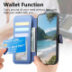 For Samsung Galaxy S24+ 5G Twill Fabric MagSafe RFID Anti-theft Zipper Wallet Leather Phone Case(Dark Blue)