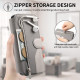 For Samsung Galaxy S24+ 5G Twill Fabric MagSafe RFID Anti-theft Zipper Wallet Leather Phone Case(Grey)