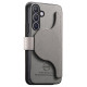 For Samsung Galaxy S24+ 5G Twill Fabric MagSafe RFID Anti-theft Zipper Wallet Leather Phone Case(Grey)