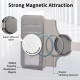 For Samsung Galaxy S24+ 5G Twill Fabric MagSafe RFID Anti-theft Zipper Wallet Leather Phone Case(Grey)