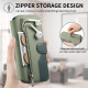 For Samsung Galaxy S24+ 5G Twill Fabric MagSafe RFID Anti-theft Zipper Wallet Leather Phone Case(Green)