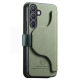 For Samsung Galaxy S24+ 5G Twill Fabric MagSafe RFID Anti-theft Zipper Wallet Leather Phone Case(Green)