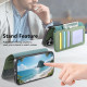 For Samsung Galaxy S24+ 5G Twill Fabric MagSafe RFID Anti-theft Zipper Wallet Leather Phone Case(Green)