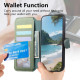 For Samsung Galaxy S24+ 5G Twill Fabric MagSafe RFID Anti-theft Zipper Wallet Leather Phone Case(Green)