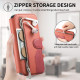 For Samsung Galaxy S24+ 5G Twill Fabric MagSafe RFID Anti-theft Zipper Wallet Leather Phone Case(Orange)